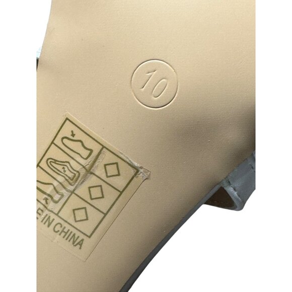 Journee Collection White Faux Leather Cross Strap Heels Size 10 NWB - Picture 10 of 10